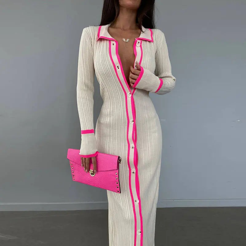 2023 Women's Long Sleeve Cardigan Beach Dress