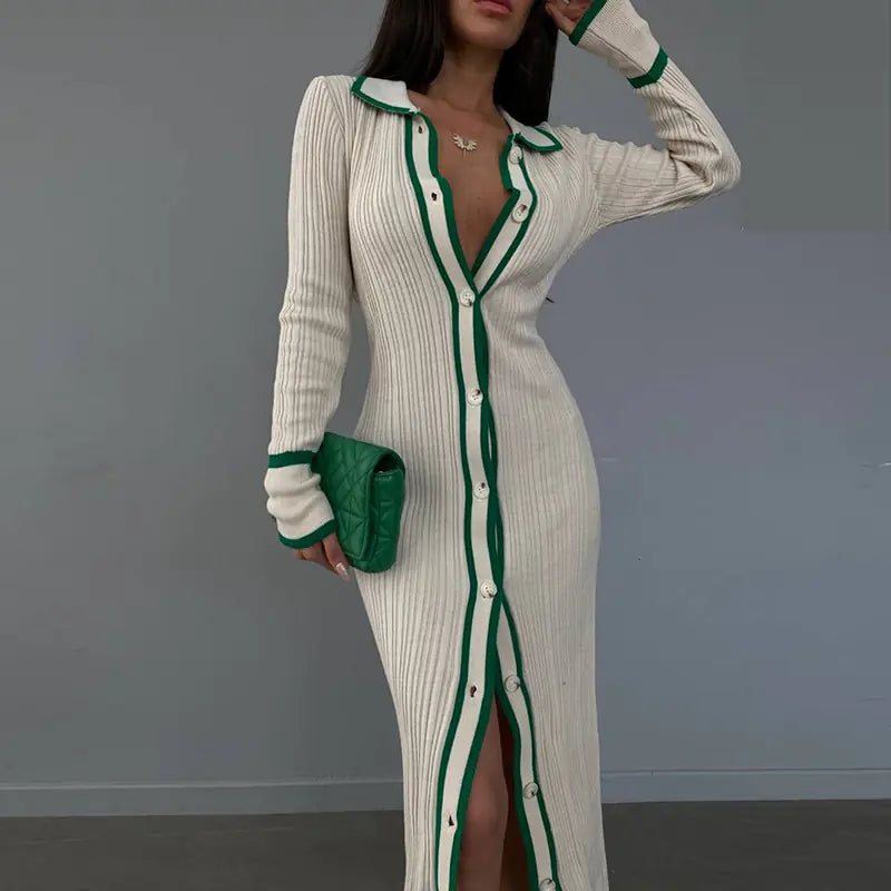 2023 Women's Long Sleeve Cardigan Beach Dress
