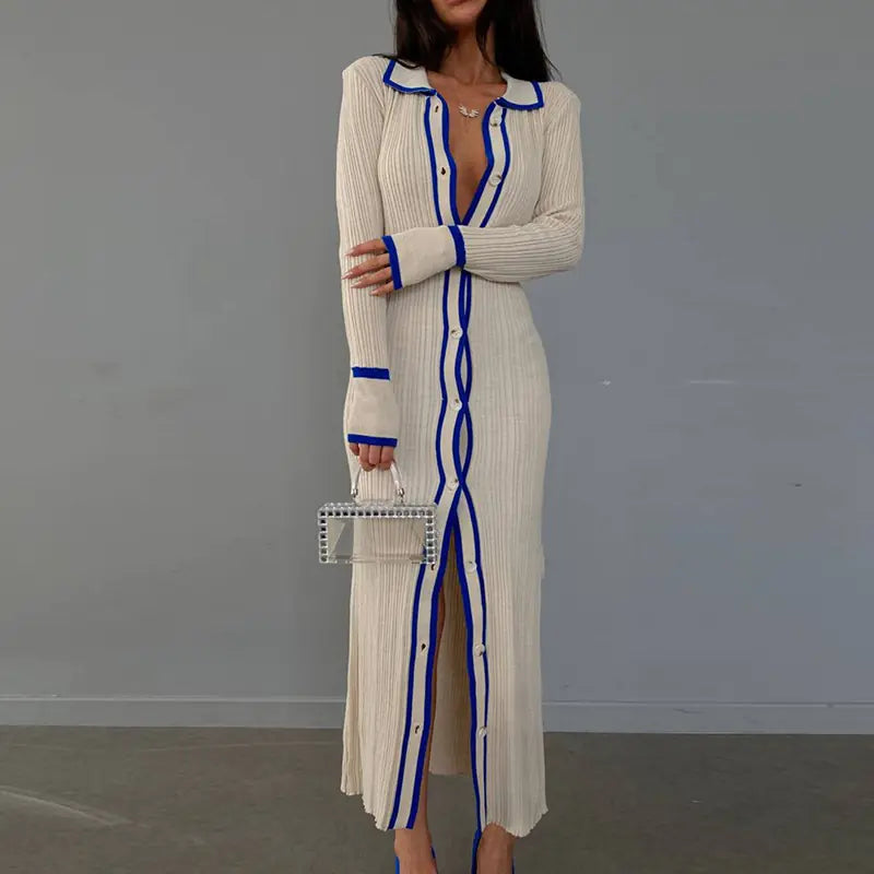 2023 Women's Long Sleeve Cardigan Beach Dress