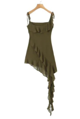 Mini Marcia Dress - Asymmetrical Ruffled Layered Design