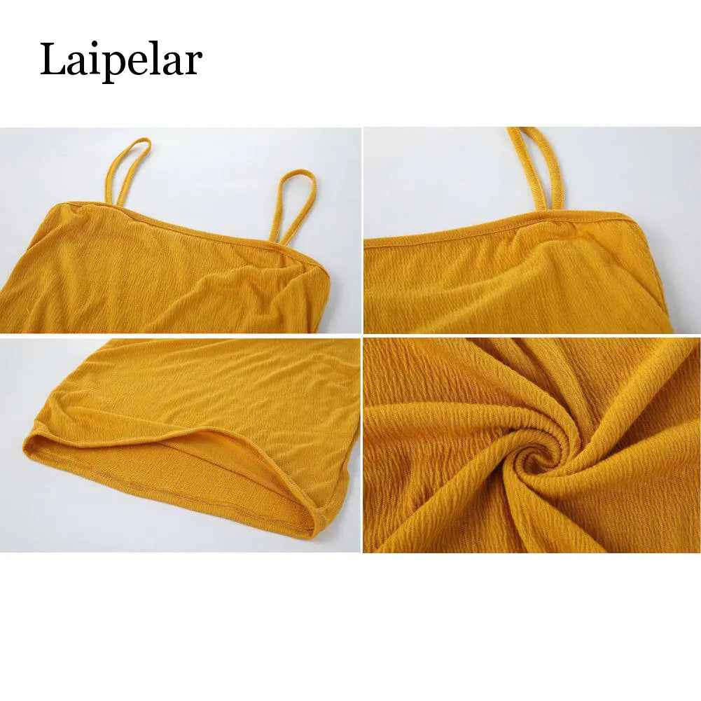 Laipelar Women’s Summer Sleeveless Yellow Mini Dress
