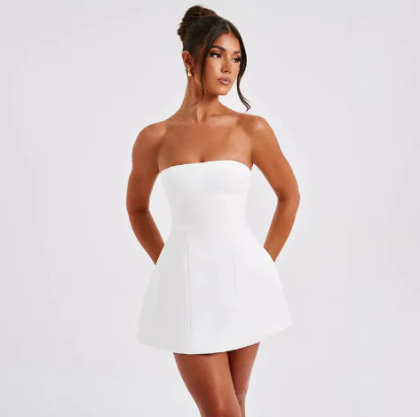 Summer Tube Backless Mini Dress
