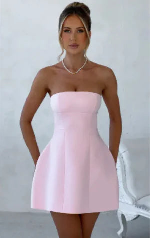 Summer Tube Backless Mini Dress