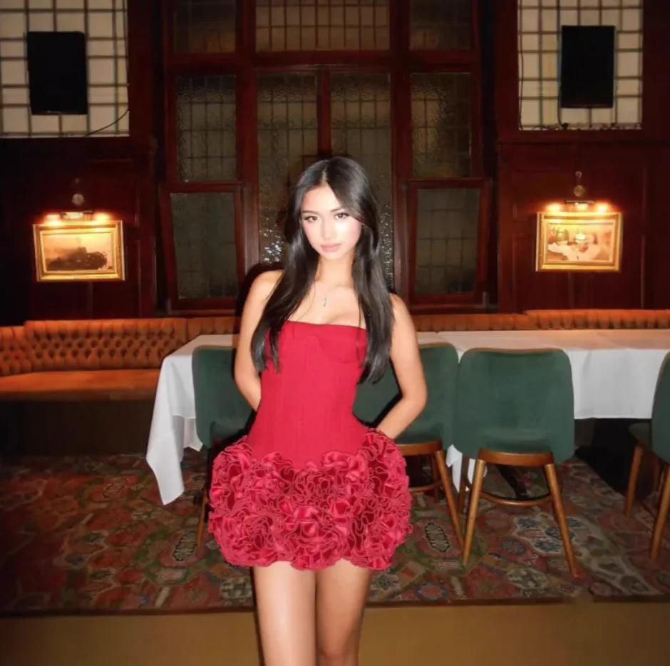 Women's Strapless Mini Ball Gown Dress