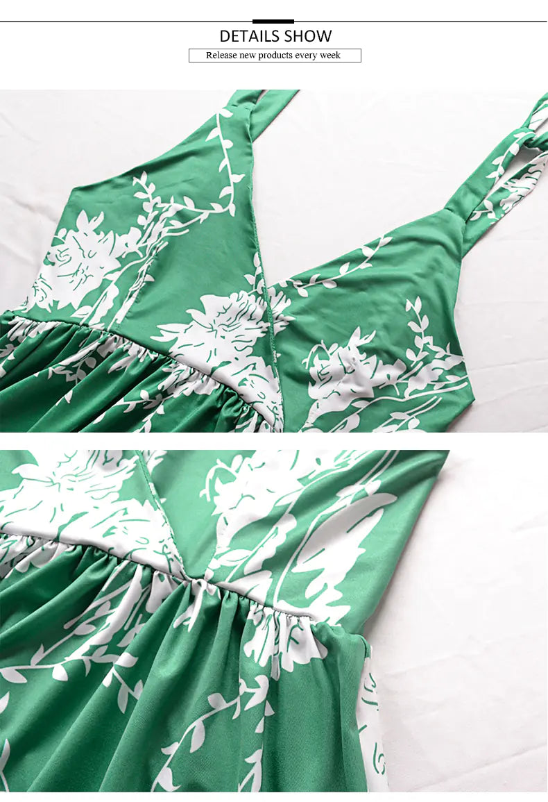 LIVA V-Neck Backless Sleeveless Beach Dress