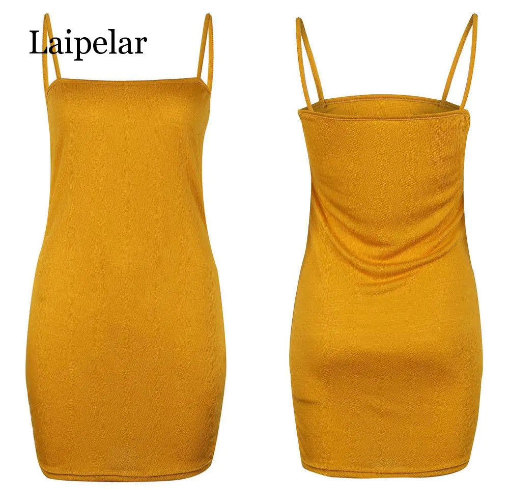 Laipelar Women’s Summer Sleeveless Yellow Mini Dress