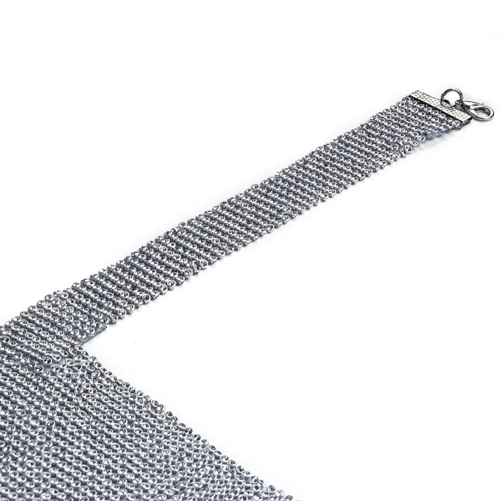 Premium Rhinestone Halter Neck Backless Mini Dress