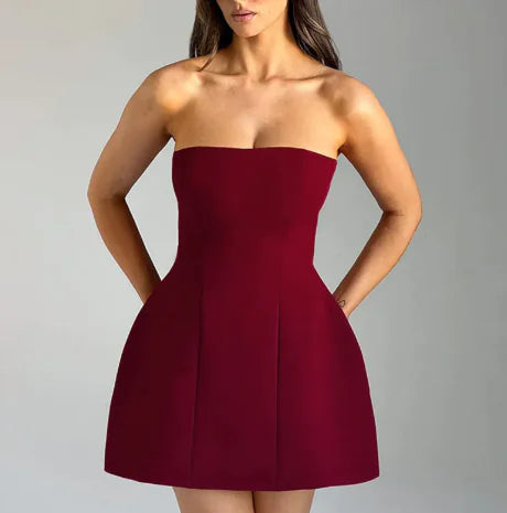 Summer Tube Backless Mini Dress