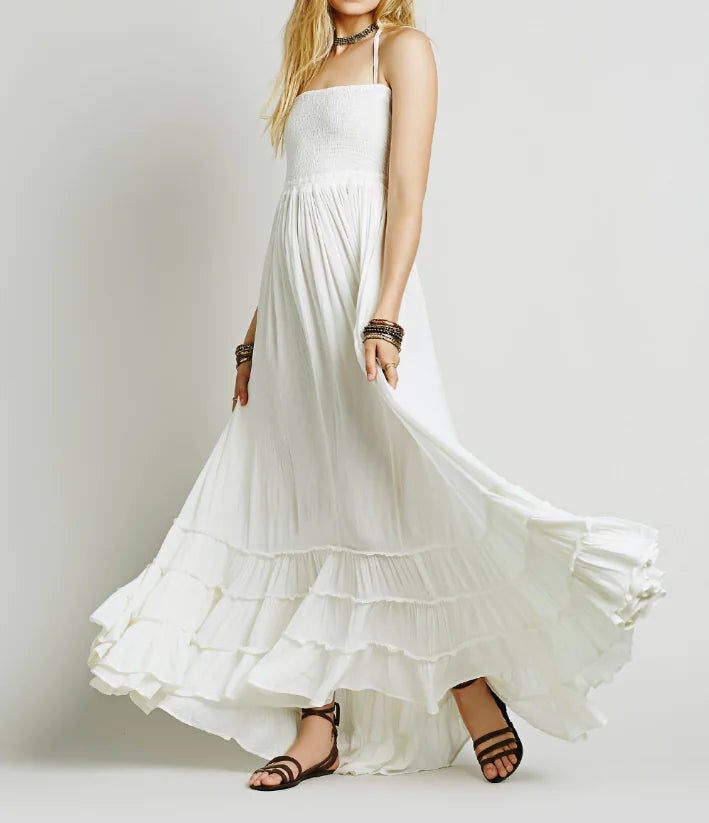 Backless Neckholder Maxi Beach Dress